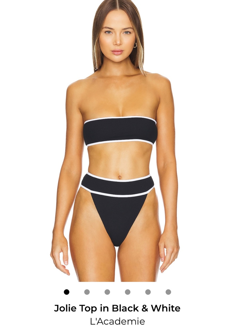 NWT L'Academie Jolie Black & White Bandeau Bikini top size small